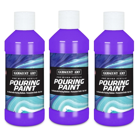 Sargent Art Acrylic Pouring Paint, 8 oz, Violet, 3PK 268442